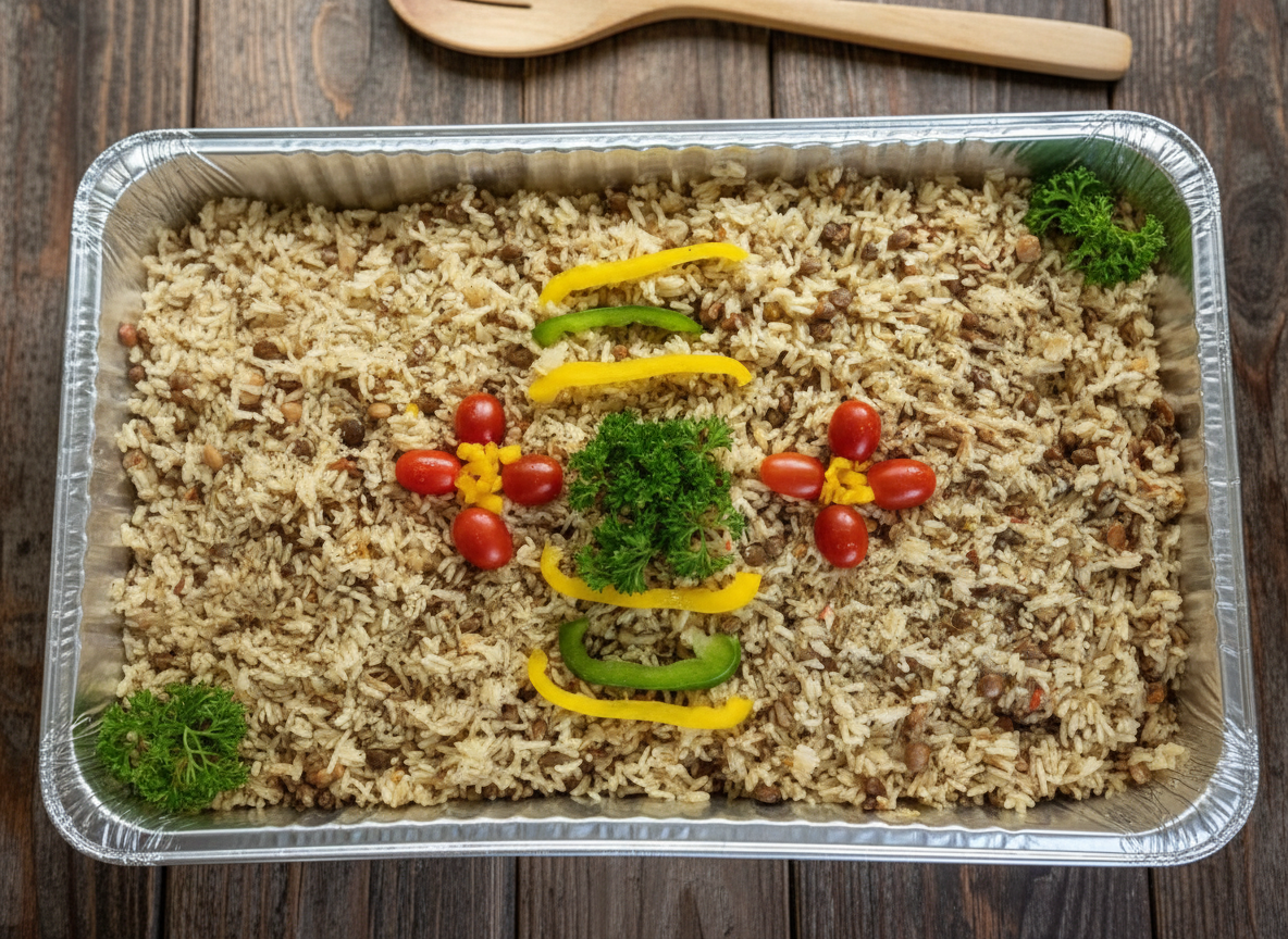Moro de Gandules con arroz y especias.
